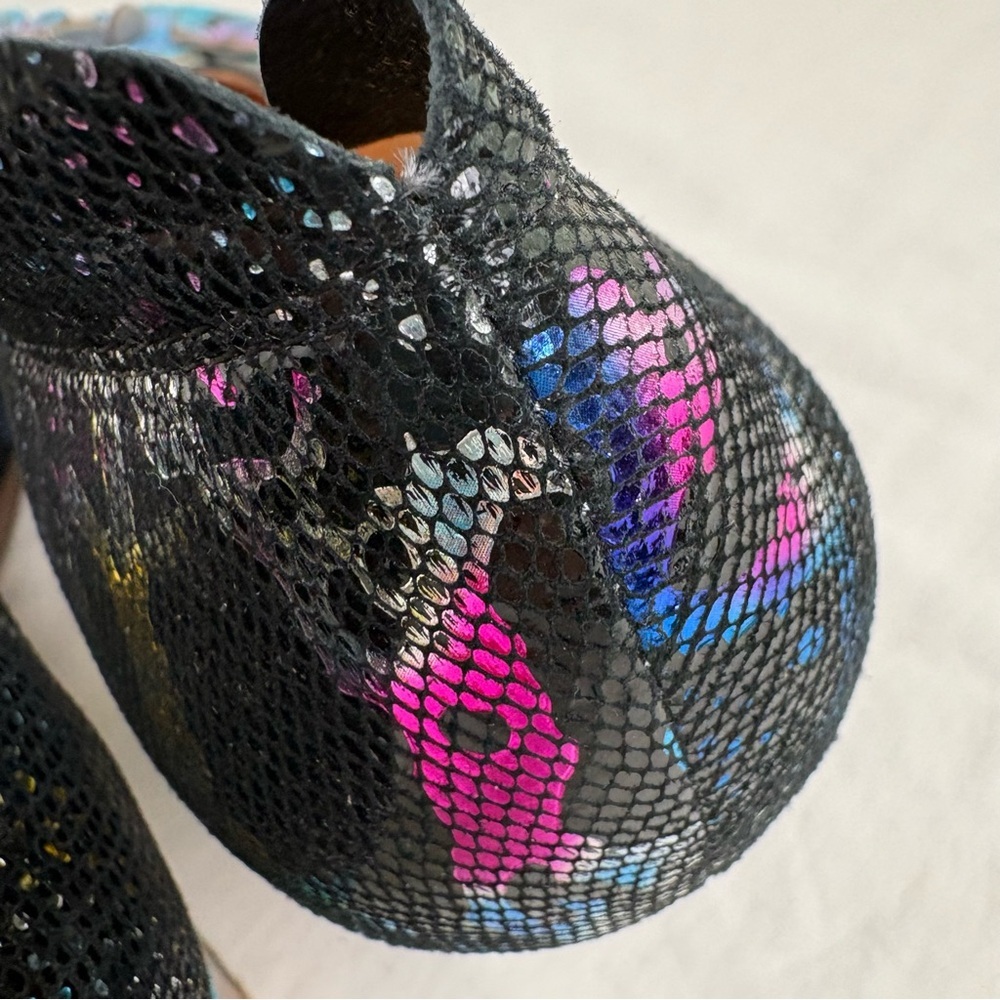 SOCOFY Leather Metallic Floral Applique Snakeskin Pump Heels Artsy 41 (10-10.5) - Picture 12 of 16